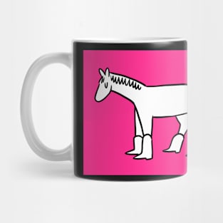 Horse in Boots on Pink Mug